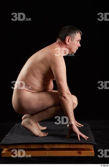 Whole Body Man White Nude Chubby Kneeling Studio photo references