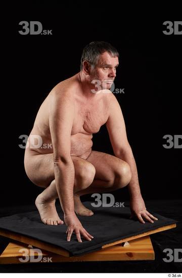 Whole Body Man White Nude Chubby Kneeling Studio photo references