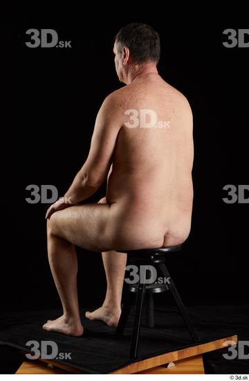 Whole Body Man White Nude Chubby Sitting Studio photo references