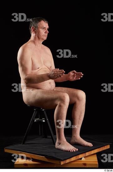 Whole Body Man White Nude Chubby Sitting Studio photo references