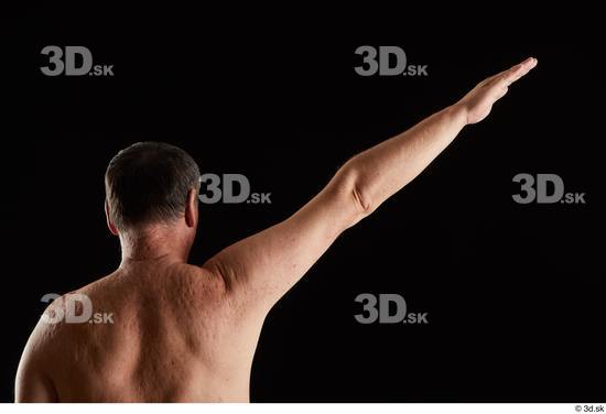 Arm Back Man White Nude Chubby Studio photo references