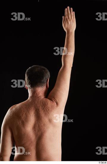 Arm Back Man White Nude Chubby Studio photo references