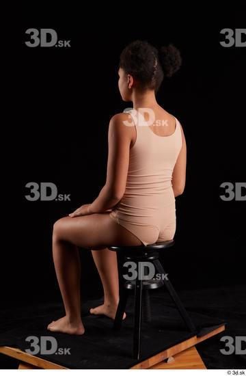 Whole Body Woman Black Underwear Average Sitting Studio photo references