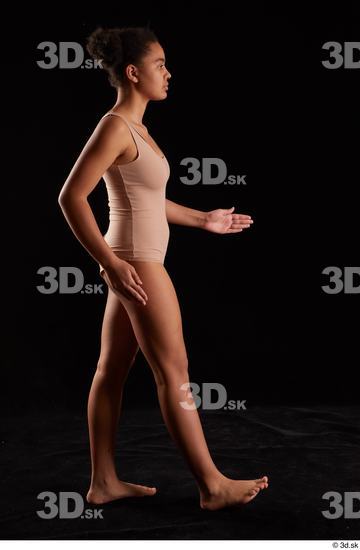 Whole Body Woman Black Underwear Average Walking Studio photo references