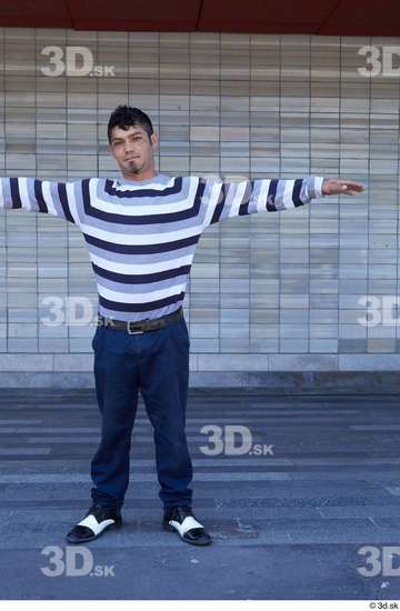 Whole Body Man T poses White Casual Slim Standing Street photo references