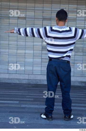 Whole Body Man T poses White Casual Slim Standing Street photo references