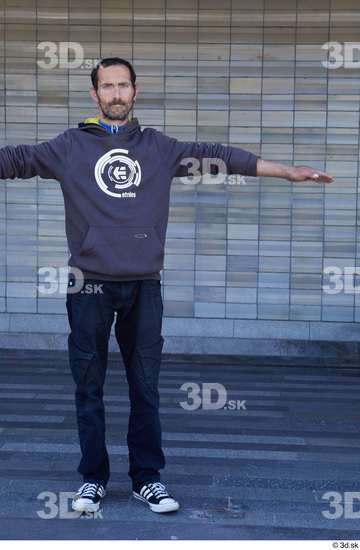 Whole Body Man T poses White Casual Slim Standing Street photo references