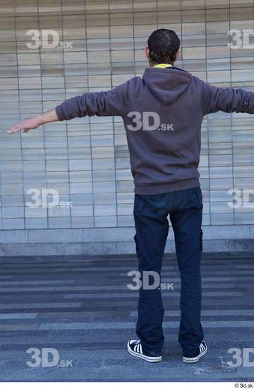 Whole Body Man T poses White Casual Slim Standing Street photo references