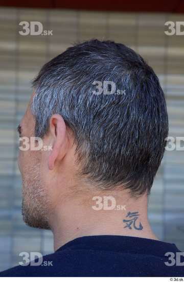 Head Man White Tattoo Casual Slim Street photo references