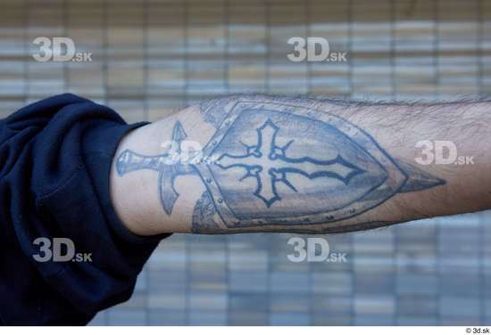 Forearm Man White Tattoo Casual Slim Street photo references