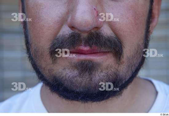 Mouth Man White Sports Chubby Bearded Street photo references