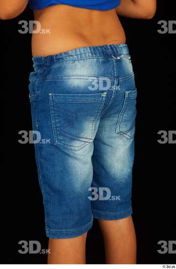 Thigh Hips Man White Jeans Shorts Slim Studio photo references