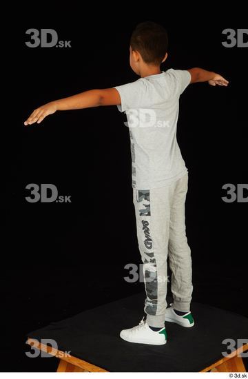 Whole Body Man T poses White Shirt Slim Standing Studio photo references