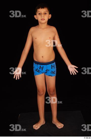 Whole Body Man White Underwear Slim Standing Studio photo references