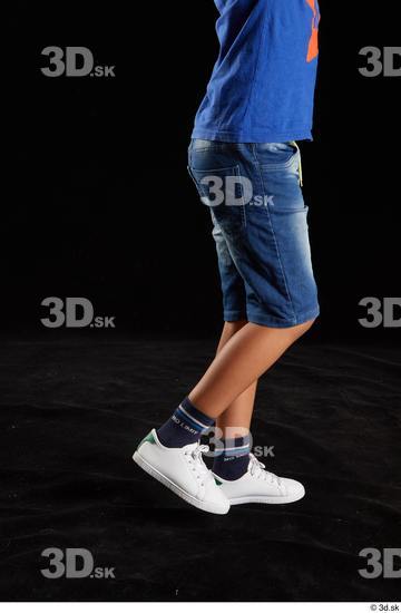 Calf Man Jeans Shorts Slim Studio photo references