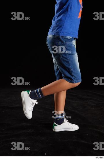 Calf Man Jeans Shorts Slim Studio photo references