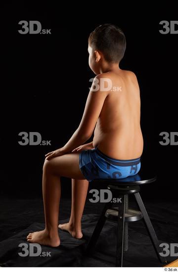 Whole Body Man Underwear Slim Sitting Studio photo references