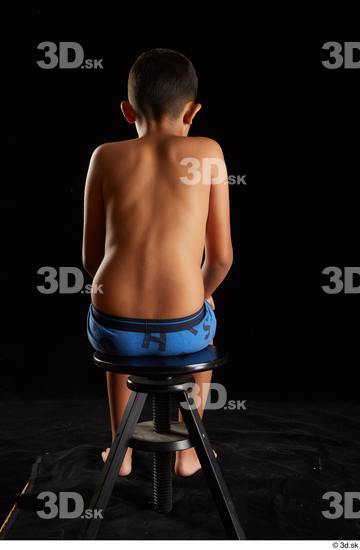 Whole Body Man Underwear Slim Sitting Studio photo references