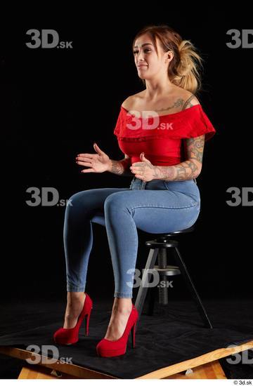 Woman White Slim Female Studio Poses