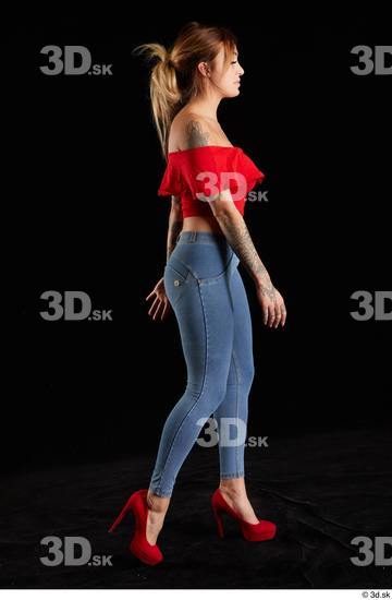 Woman White Slim Female Studio Poses