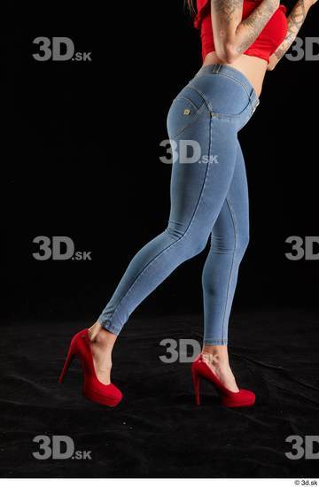 Woman White Slim Female Studio Poses