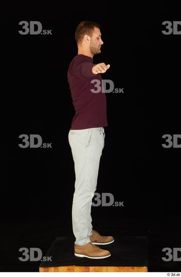 Whole Body Man T poses White Shoes Sweatshirt Trousers Slim Standing Studio photo references