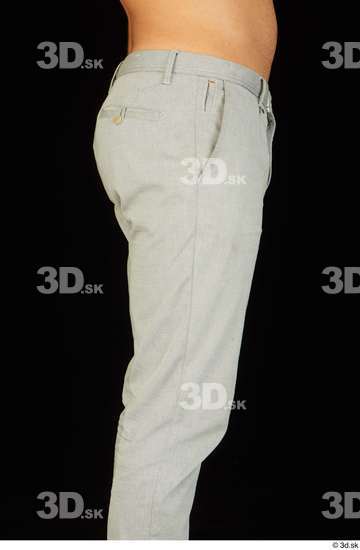 Thigh Man White Trousers Slim Studio photo references