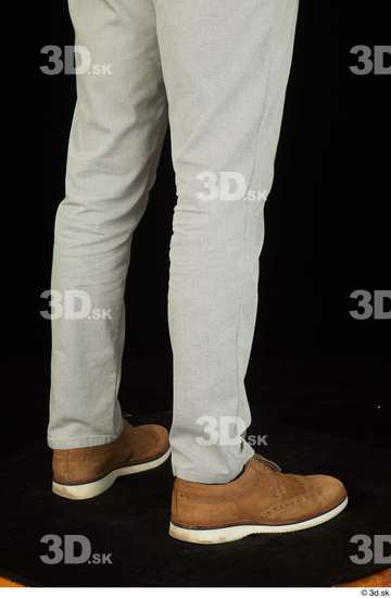 Calf Man White Shoes Trousers Slim Studio photo references