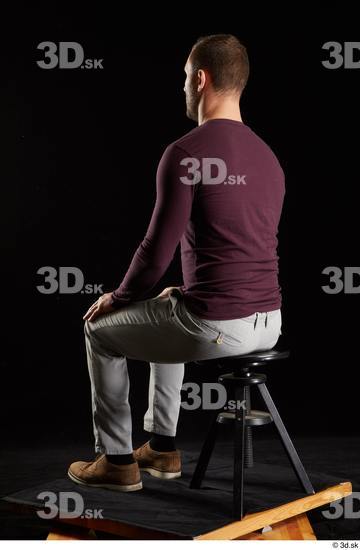 Whole Body Man White Shoes Sweatshirt Trousers Slim Sitting Studio photo references