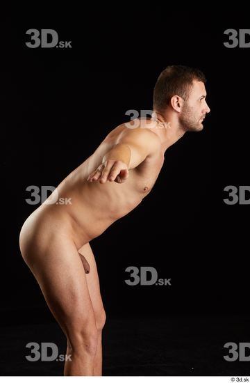 Upper Body Man White Nude Slim Studio photo references