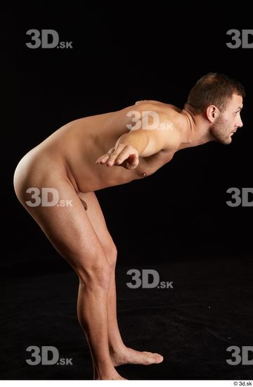 Upper Body Man White Nude Slim Studio photo references