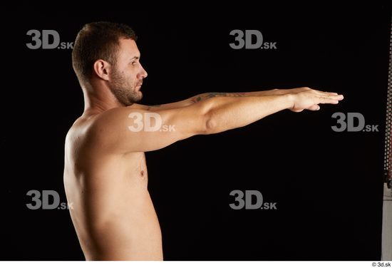 Arm Man White Nude Slim Studio photo references