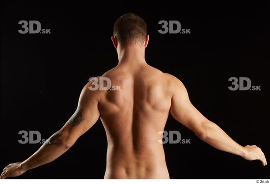 Arm Back Man White Nude Slim Studio photo references