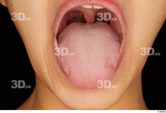 Tongue Woman White Average Studio photo references