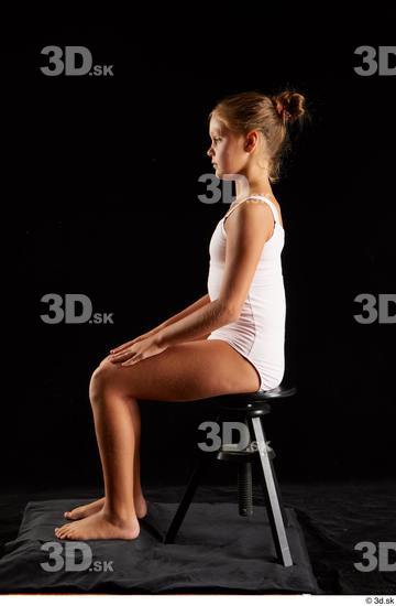 Whole Body Woman White Underwear Average Sitting Studio photo references