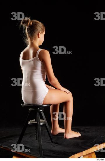 Whole Body Woman White Underwear Average Sitting Studio photo references