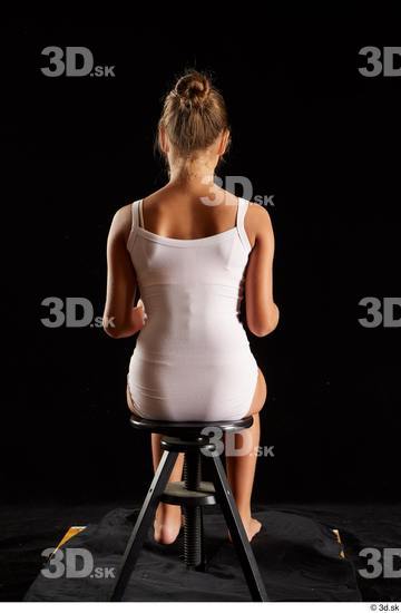 Whole Body Woman White Underwear Average Sitting Studio photo references