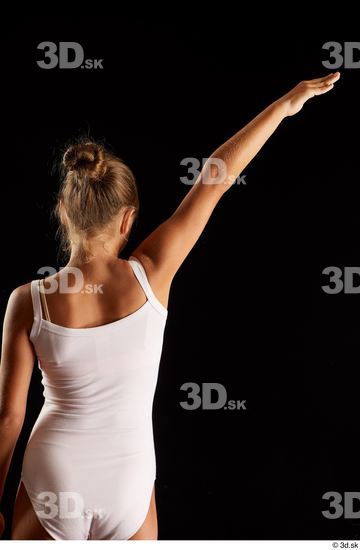 Arm Back Woman White Underwear Average Studio photo references