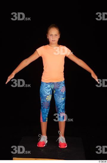 Whole Body Woman Sports Shoes Shirt T shirt Average Standing Leggings