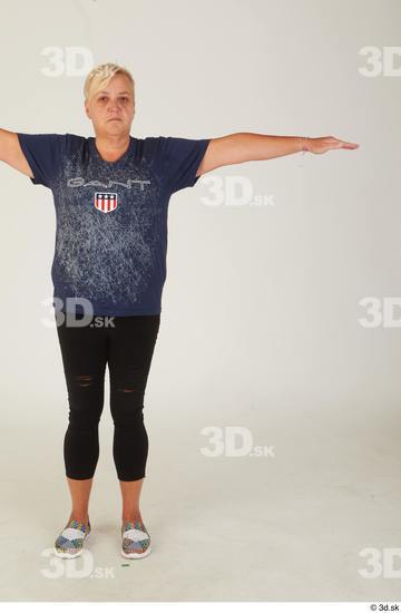 Whole Body Woman T poses Sports Chubby Standing Street photo references