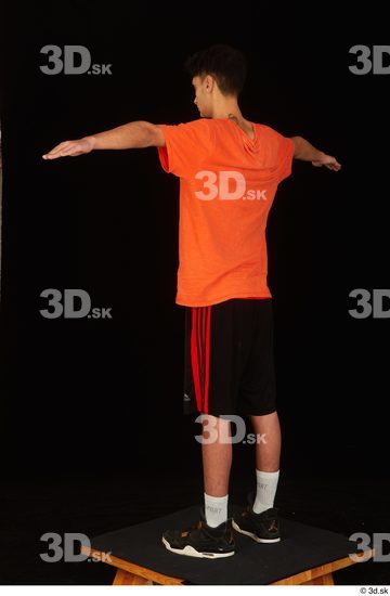 Whole Body Man T poses White Sports Shoes Shirt Shorts Slim Standing Studio photo references