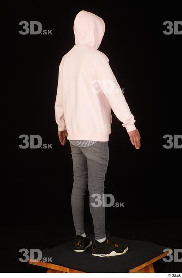 Whole Body Man White Casual Jeans Slim Standing Studio photo references