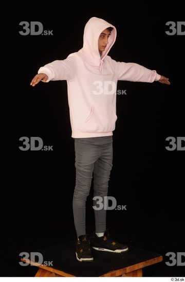 Whole Body Man T poses White Casual Shoes Jeans Slim Standing Studio photo references