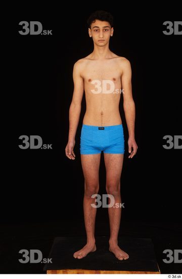 Whole Body Man White Underwear Slim Standing Studio photo references