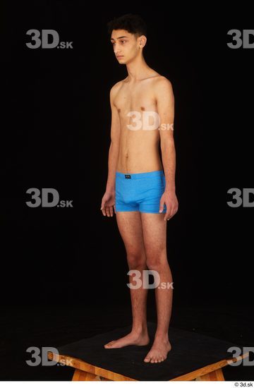 Whole Body Man White Underwear Slim Standing Studio photo references