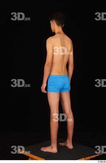 Whole Body Man White Underwear Slim Standing Studio photo references