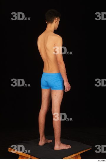 Whole Body Man White Underwear Slim Standing Studio photo references