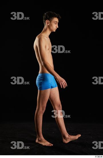 Whole Body Man White Underwear Walking Studio photo references