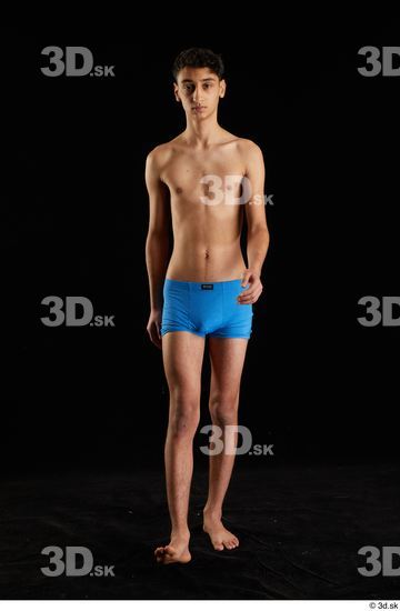 Whole Body Man White Underwear Walking Studio photo references