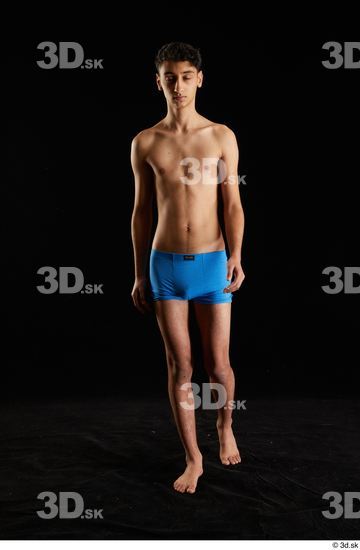 Whole Body Man White Underwear Walking Studio photo references